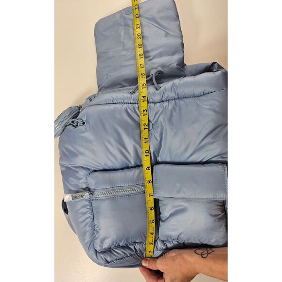 NEW Wildfox Parachute BACKPACK ski board Blue Puffy Nylon HANDBAG Lightweight - Picture 8 of 8